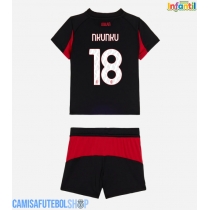 Camisa de time de futebol AC Milan Christopher Nkunku #18 Replicas 1º Equipamento Infantil 2025-26 Manga Curta (+ Calças curtas)